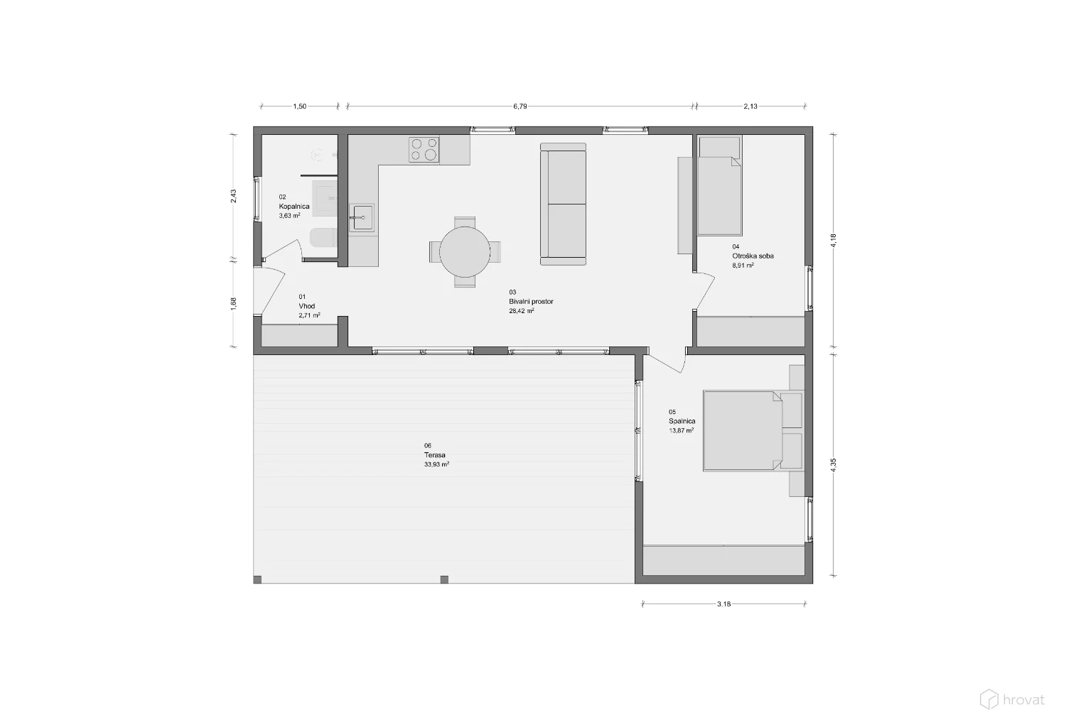 tloris modularne hise cubie 65