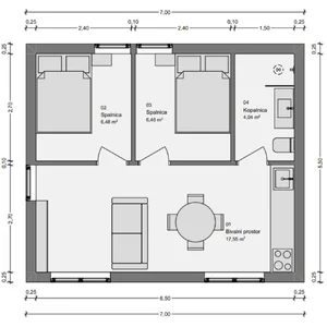 tloris modularne hise cubie 42m2